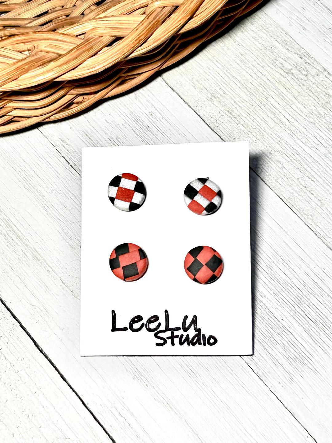 Halloween Checkered Stud Pack 2 Pair