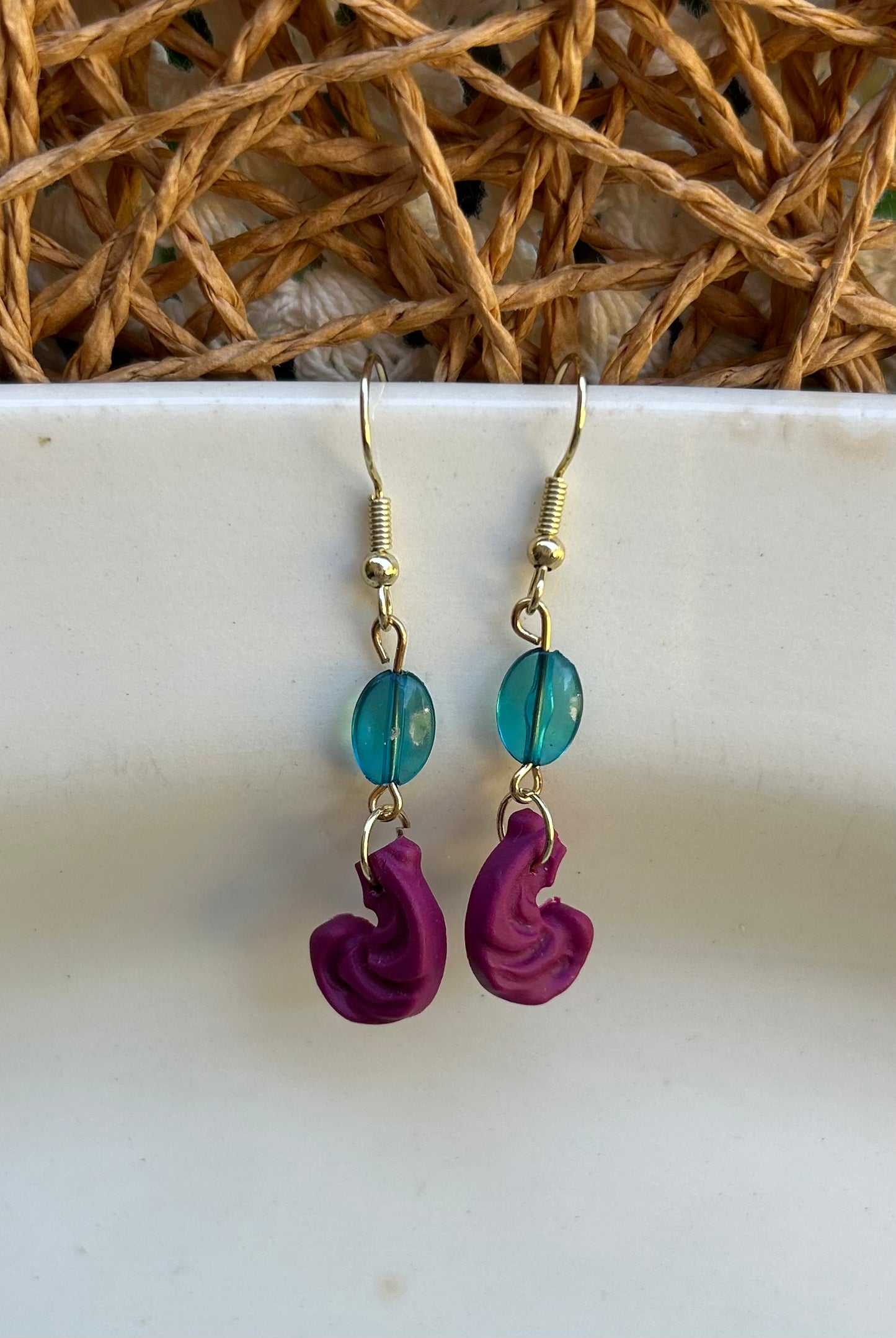 Paisley dangles/polymer clay earrings/lightweight earrings/inexpensive jewelry/everyday jewelry