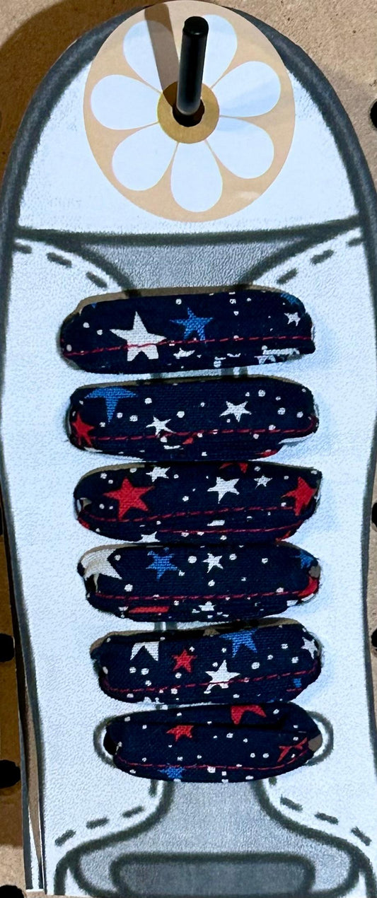 Red, white and blue shoelaces