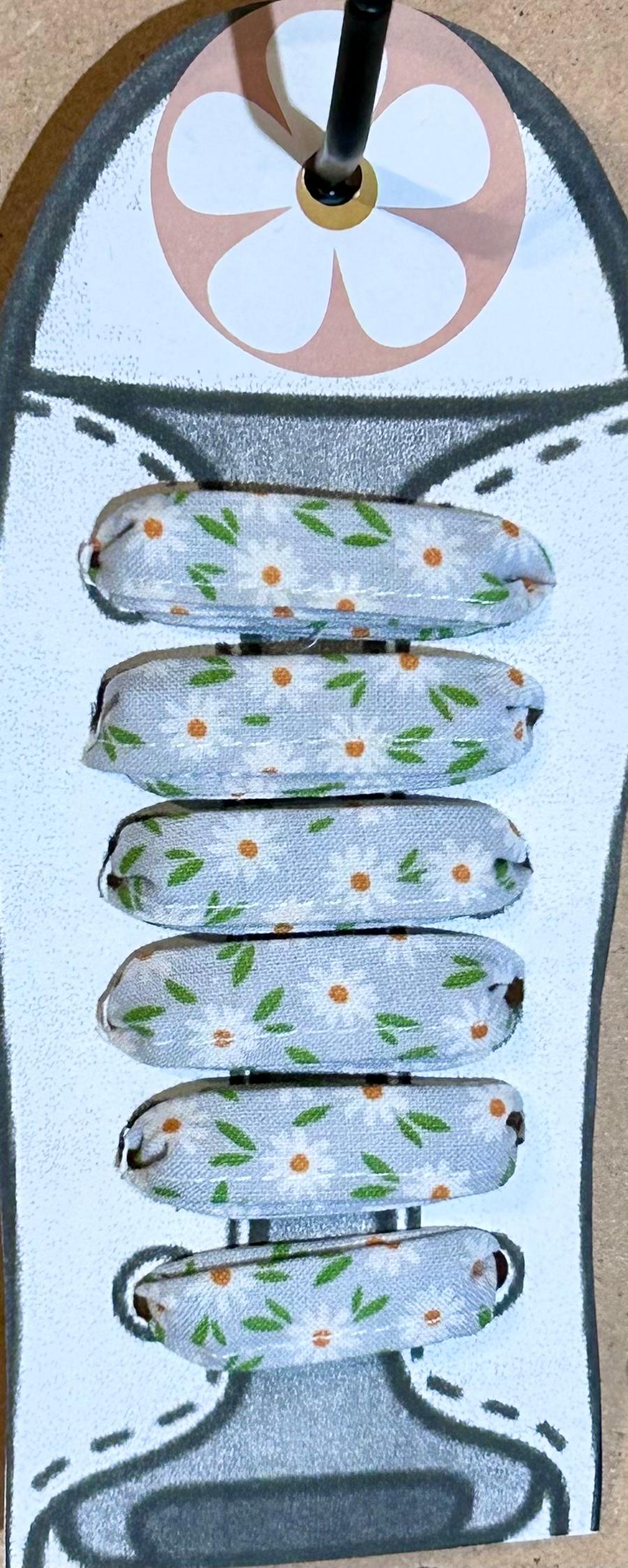 light blue daisy fabric shoelaces