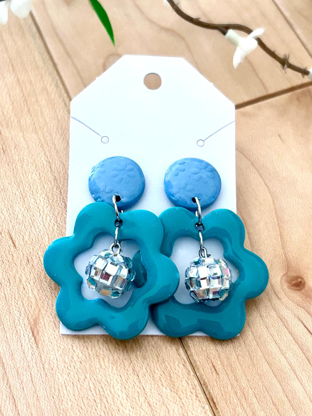 Disco Daisy mirror ball earrings