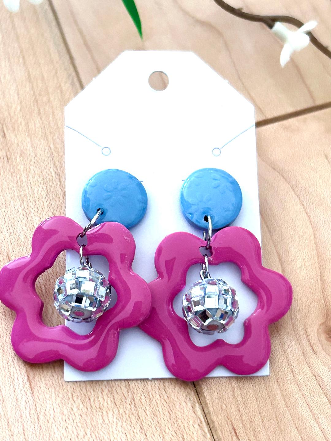 Disco Daisy mirror ball earrings