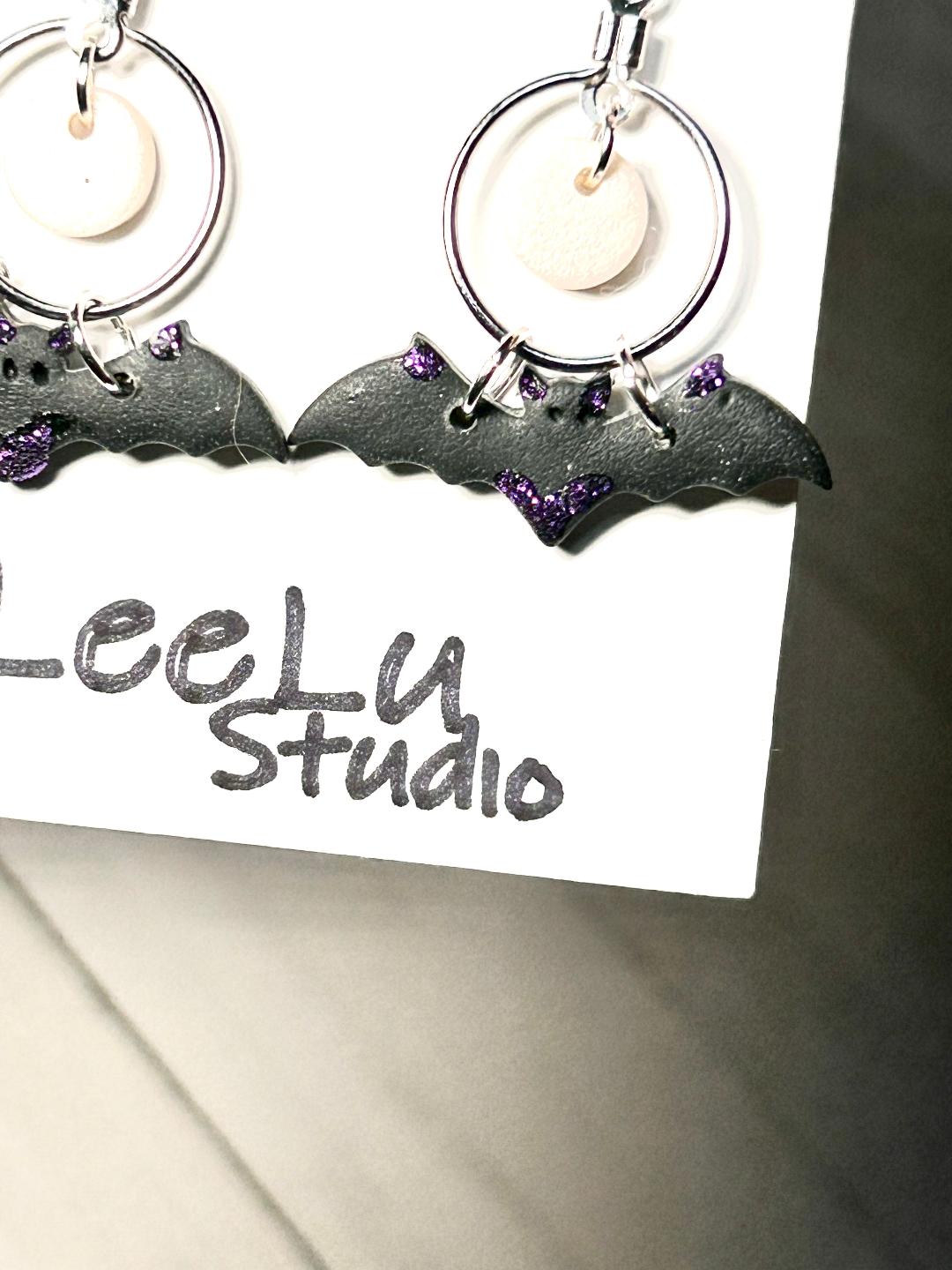 Purple Glitter Bat Dangles (Copy)