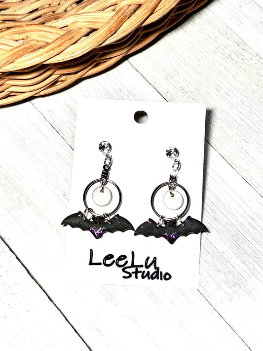 Purple Glitter Bat Dangles (Copy)